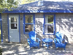 Cottage porch with barbeque