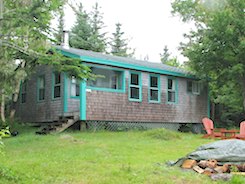 Cottage porch with barbeque