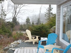 Cottage porch with barbeque